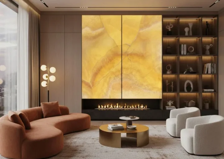 Onyx Fireplace Surrounds for Sophisticated Living Spaces